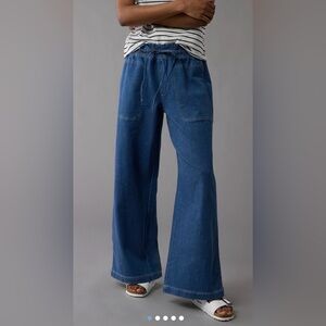 American Eagle Dreamy Drape Linen-Blend Pull-On Jean Pant